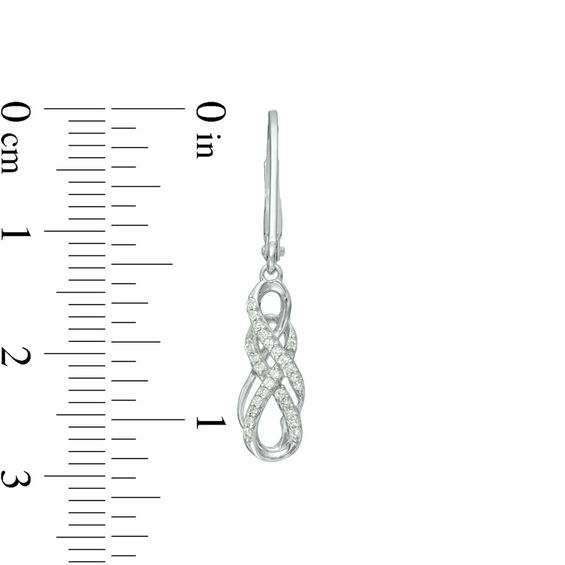 0.19 CT. T.W. Diamond Double Infinity Pendant and Drop Earrings Set in Sterling Silver - 17"