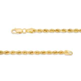 Italian Gold 3.0mm Rope Chain Necklace and Bracelet Set in 14K Gold - 22"