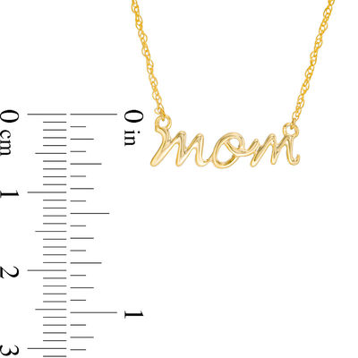 Cursive "mom" Necklace in 10K Gold - 17.25"