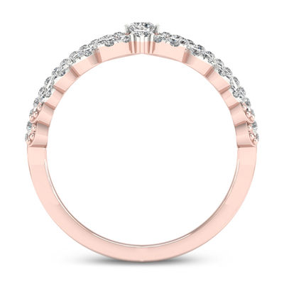 0.30 CT. T.W. Diamond Heart Crown Ring in 10K Rose Gold