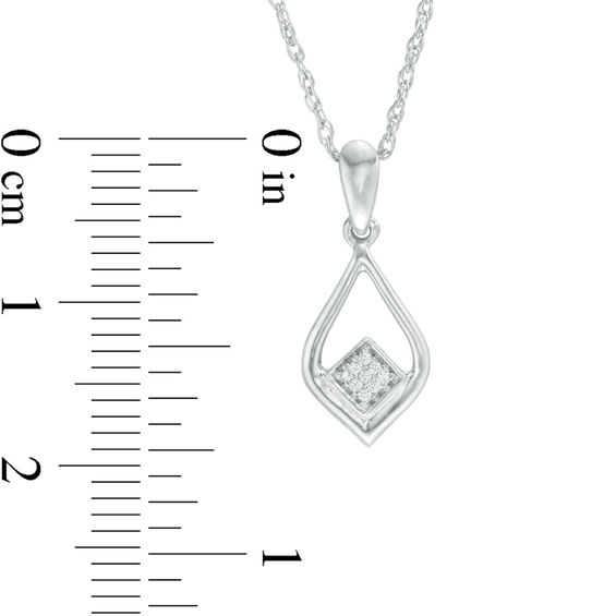 Diamond Accent Teardrop Pendant in 10K Gold