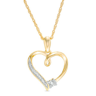 0.12 CT. T.W. Diamond Heart Pendant in 10K Gold | Peoples Jewellers