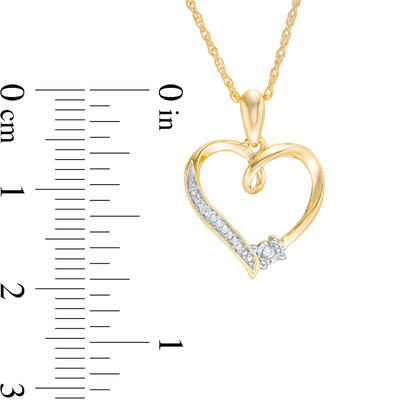 Diamond Accent Loop Heart Pendant in 10K Gold