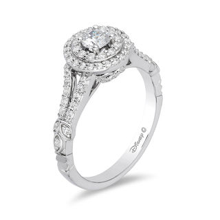 Enchanted Disney Tiana 0.75 CT. T.W. Diamond Double Frame Engagement Ring in 14K White Gold