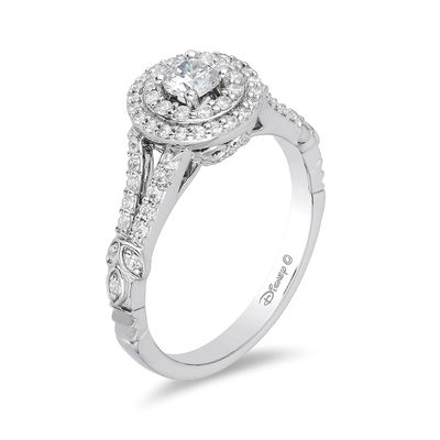 Enchanted Disney Tiana 0.75 CT. T.W. Diamond Double Frame Engagement Ring in 14K White Gold