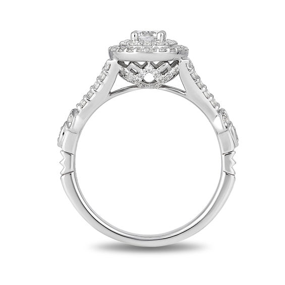 Enchanted Disney Tiana 0.75 CT. T.W. Diamond Double Frame Engagement ...