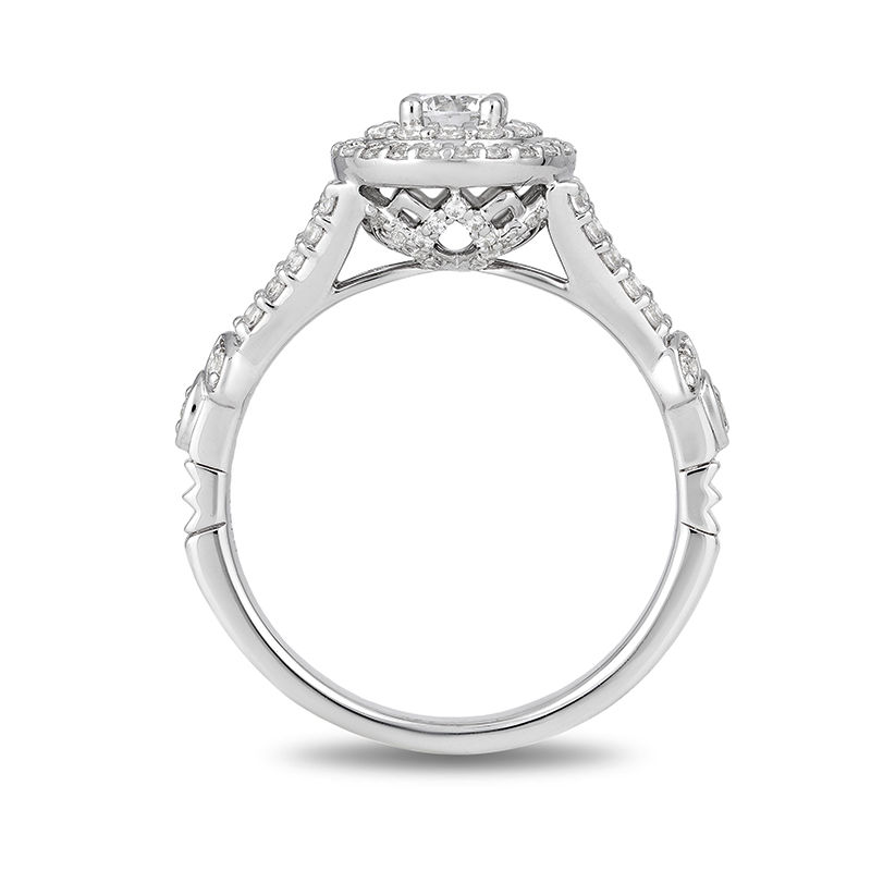 Enchanted Disney Tiana 0.75 CT. T.W. Diamond Double Frame Engagement Ring in 14K White Gold|Peoples Jewellers