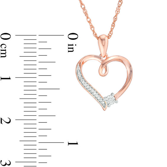 Diamond Accent Heart Pendant in 10K Rose Gold