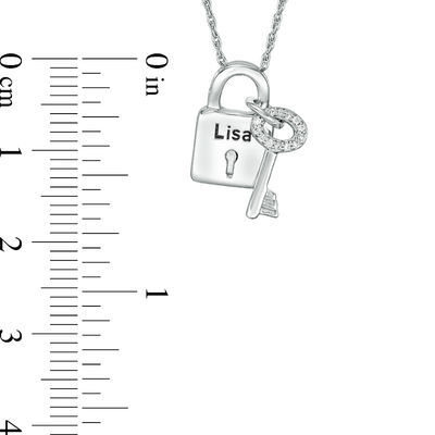 1/20 CT. T.W. Diamond Lock and Key Pendant in Sterling Silver (1 Line)