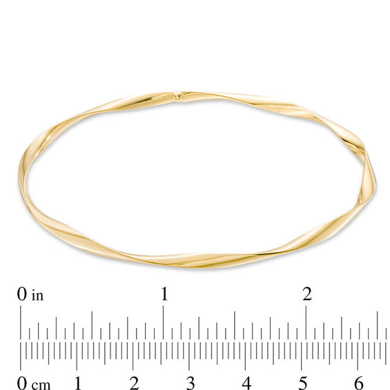 3.0mm Twist Slip-On Bangle in 14K Gold - 8.0"