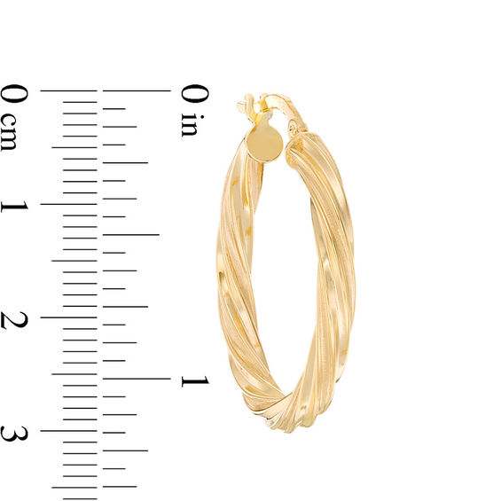 20.0mm Twist Hoop Earrings in 14K Gold