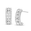 Thumbnail Image 1 of 0.95 CT. T.W. Diamond Multi-Row Huggie Hoop Earrings in 10K White Gold