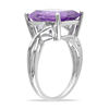 Thumbnail Image 1 of Emerald-Cut Amethyst and White Topaz Split Shank Ring in Sterling Silver