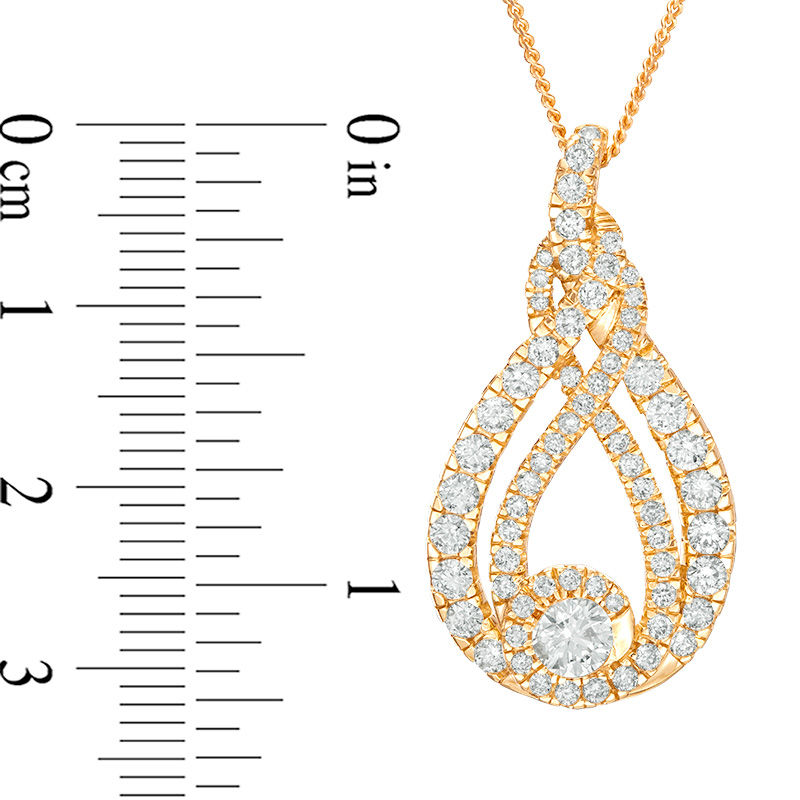 Main Image 5 of Interwoven™ 0.99 CT. T.W. Diamond Pendant in 10K Gold - 19&quot;