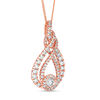 Thumbnail Image 2 of Interwoven™ 1.50 CT. T.W. Diamond Pendant in 10K Rose Gold - 19&quot;