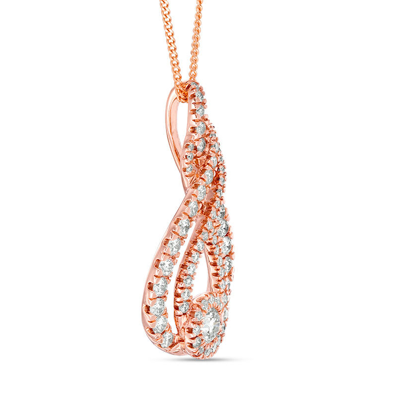 Main Image 3 of Interwoven™ 1.50 CT. T.W. Diamond Pendant in 10K Rose Gold - 19&quot;