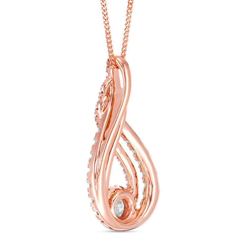 Main Image 4 of Interwoven™ 1.50 CT. T.W. Diamond Pendant in 10K Rose Gold - 19&quot;