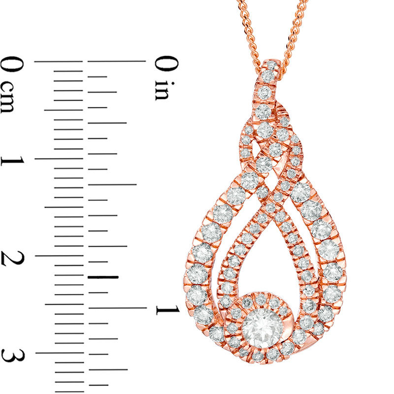 Main Image 5 of Interwoven™ 1.50 CT. T.W. Diamond Pendant in 10K Rose Gold - 19&quot;