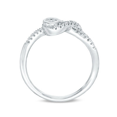 Interwoven™ 0.10 CT. T.W. Diamond Promise Ring in Sterling Silver - Size 7