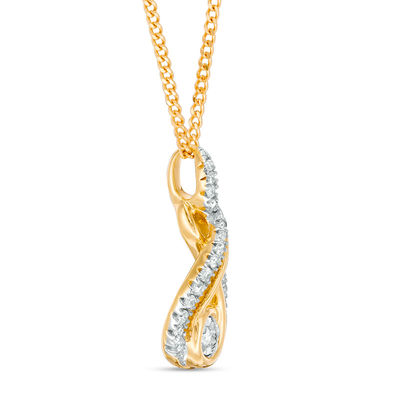 Interwoven™ 0.16 CT. T.W. Diamond Pendant in Sterling Silver and 10K Gold - 19"