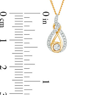 Interwoven™ 0.16 CT. T.W. Diamond Pendant in Sterling Silver and 10K Gold - 19"