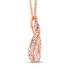 Thumbnail Image 3 of Interwoven™ 0.45 CT. T.W. Diamond Pendant in 10K Rose Gold - 19&quot;