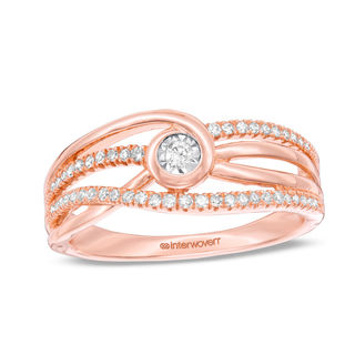 Interwoven™ 0.18 CT. T.W. Diamond Promise Ring in 10K Rose Gold