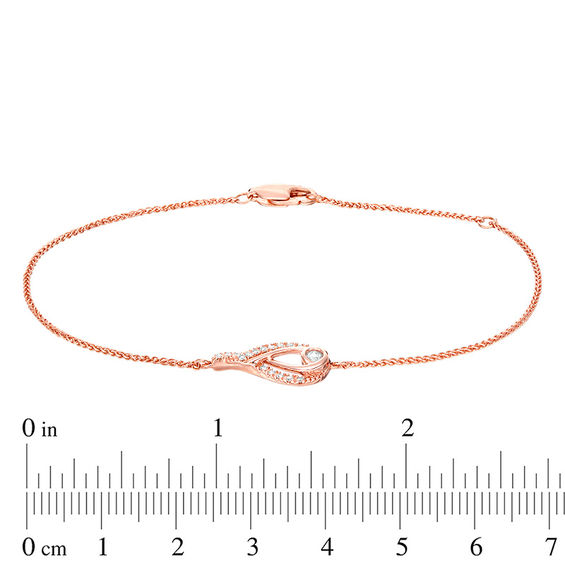 Interwoven™ 0.145 CT. T.W. Diamond Bracelet in 10K Rose Gold - 7.75"