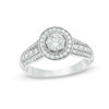 Thumbnail Image 1 of 0.79 CT. T.W. Diamond Frame Multi-Row Vintage-Style Engagement Ring in 10K White Gold