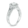 Thumbnail Image 2 of 0.79 CT. T.W. Diamond Frame Multi-Row Vintage-Style Engagement Ring in 10K White Gold