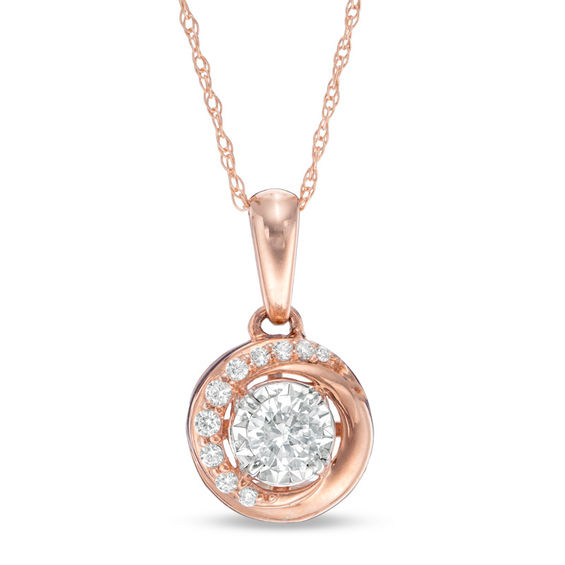 0.24 CT. T.W. Diamond Orbit Pendant in 10K Rose Gold