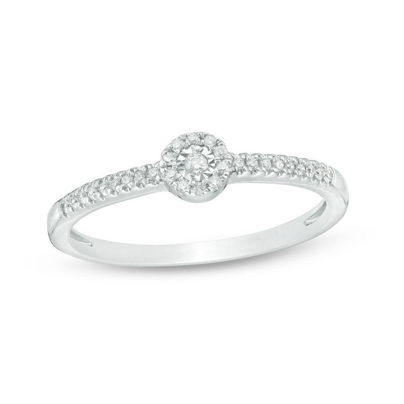 0.10 CT. T.W. Diamond Frame Ring in 10K White Gold|Peoples Jewellers
