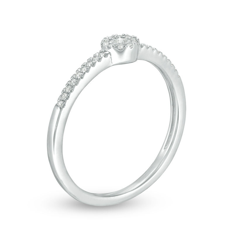 0.10 CT. T.W. Diamond Frame Ring in 10K White Gold|Peoples Jewellers