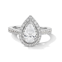 Vera Wang Love Collection 1.69 CT. T.W. Pear-Shaped Diamond Frame Engagement Ring in 14K White Gold (I/SI2)