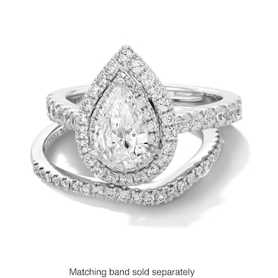 Vera Wang Love Collection 1.69 CT. T.W. Pear-Shaped Diamond Frame Engagement Ring in 14K White Gold (I/SI2)