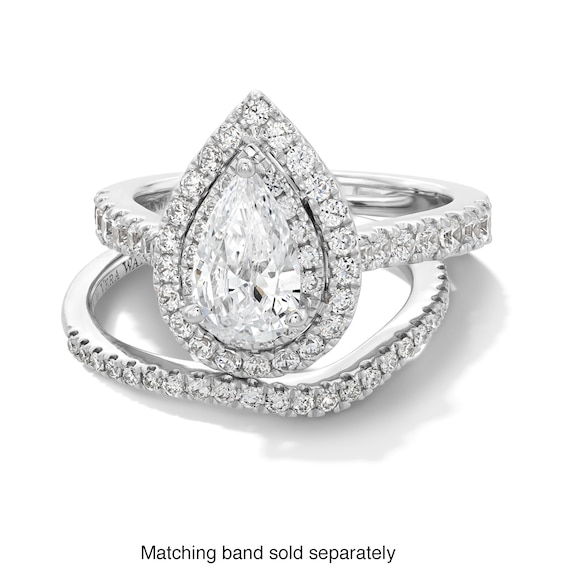 Vera Wang Love Collection 1.69 CT. T.W. Pear-Shaped Diamond Frame Engagement Ring in 14K White Gold (I/SI2)