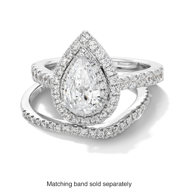 Main Image 4 of Vera Wang Love Collection 1.69 CT. T.W. Certified Pear-Shaped Diamond Frame Engagement Ring in 14K White Gold (I/SI2)