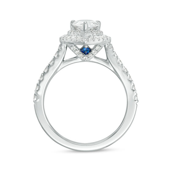 Vera Wang Love Collection 1.69 CT. T.W. Certified Pear-Shaped Diamond Frame Engagement Ring in Platinum (I/SI2)