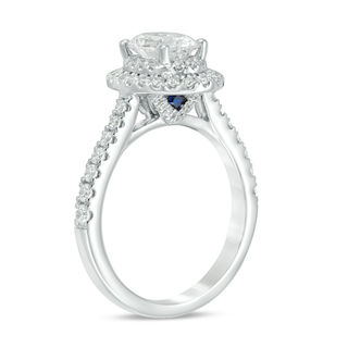 Vera Wang Love Collection 1.58 CT. T.W. Oval Diamond Frame Engagement Ring in 14K White Gold (I/SI2)