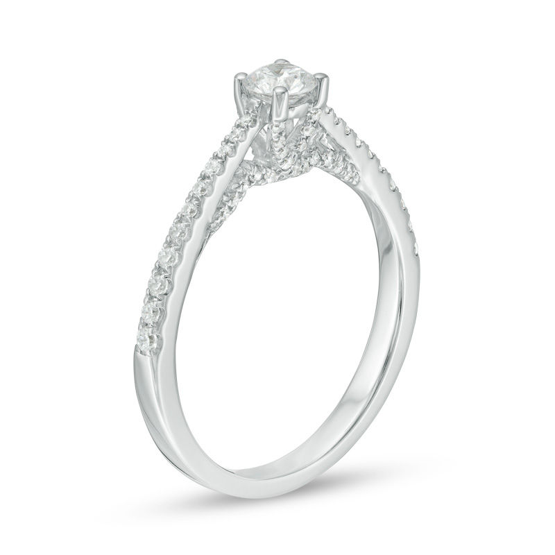 0.50 CT. T.W. Certified Canadian Diamond Engagement Ring in 14K White Gold (I/I2)