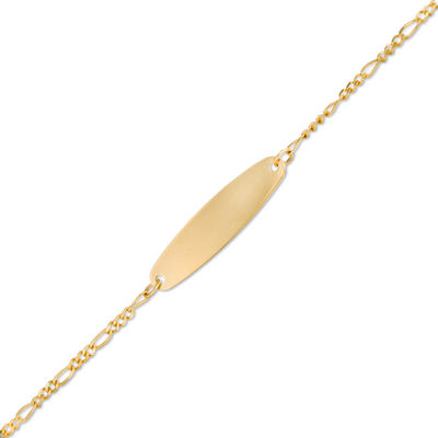 Child's Oval ID Bracelet in Solid 14K Gold - 6"