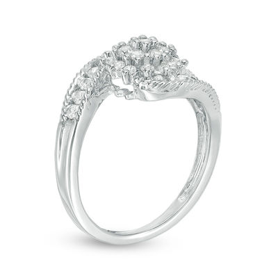 0.45 CT. T.W. Multi-Diamond Bypass Ring in 10K White Gold