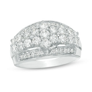 1.45 CT. T.W. Composite Diamond Multi-Row Ring in 10K White Gold