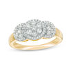 0.45 CT. T.W. Composite Diamond Three Stone Frame Ring in 10K Gold