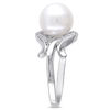 Thumbnail Image 1 of 9.0-9.5mm Freshwater Cultured Pearl and 0.07 CT. T.W. Diamond Loop Ring in 10K White Gold