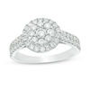 0.95 CT. T.W. Multi-Diamond Frame Double Row Ring in 10K White Gold