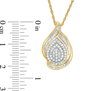 0.45 CT. T.W. Multi-Diamond Teardrop Pendant in 10K Gold