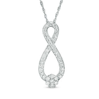 0.45 CT. T.W. Multi-Diamond Infinity Pendant in 10K White Gold