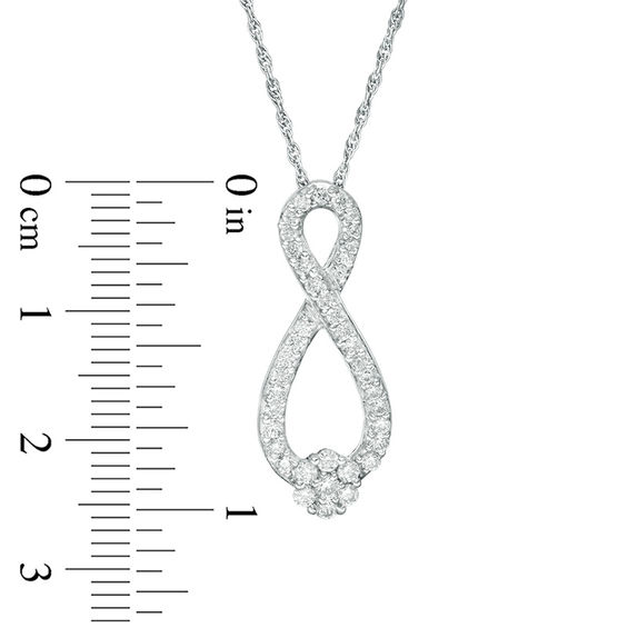 0.45 CT. T.W. Multi-Diamond Infinity Pendant in 10K White Gold