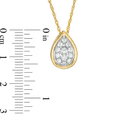 0.29 CT. T.W. Multi-Diamond Teardrop Pendant in 10K Gold